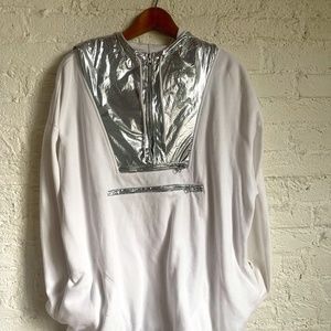 J.Crew Metallic Hooded sweatshirt with pockets